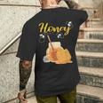 蜂蜜 養蜂 ギフト 養蜂 蜂 メンズTシャツ バックプリント 彼への贈り物