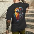 面白いオウムロボット動物愛好家サイボーグオウムロボット Robot Parrot Lover Cyborg Ai メンズTシャツ バックプリント 彼への贈り物