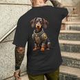 面白い犬ロボット技術サイボーグい 犬ロボット動物 Ai Lover Robotic Dog 長袖tシャツ メンズTシャツ バックプリント 彼への贈り物