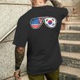 韓国アメリカン プライド サングラス 韓国国旗 アメリカ国旗 メンズTシャツ バックプリント 彼への贈り物