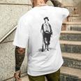 Billy Kid ガンスリンガー ガンファイターヒストリーワイルドウェストギフト メンズTシャツ バックプリント 彼への贈り物