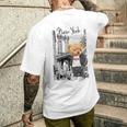 Cool New York City Teddy Bear Illustration Graphic s メンズTシャツ バックプリント 彼への贈り物