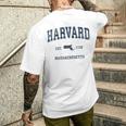 Harvard マサチューセッツ州 ヴィンテージ スポーツ デザイン ネイビー プリント メンズTシャツ バックプリント 彼への贈り物