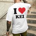 I Heart Keiファーストネーム I Love パーソナライズ メンズTシャツ バックプリント 彼への贈り物
