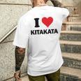 I Heart 喜多方 Japan Love 日本のお土産品 メンズTシャツ バックプリント 彼への贈り物