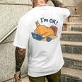 I'm Ok おかしな猫 在宅勤務 コーヒーミーム メンズTシャツ バックプリント 彼への贈り物
