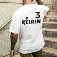 Keirin レッド ナンバー3 レッド ナンバー3 レーシング メンズTシャツ バックプリント 彼への贈り物