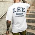 Lee Massachusetts Ma ビンテージスポーツデザイン ネイビー 長袖tシャツ メンズTシャツ バックプリント 彼への贈り物