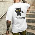 I Love Cats シャツ キュート 黒猫好き キッズ 子猫 メンズTシャツ バックプリント 彼への贈り物