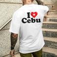 I Love Heart Cebu フィリピン諸島 メンズTシャツ バックプリント 彼への贈り物