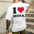 I Love Hina メンズTシャツ バックプリント 彼への贈り物