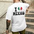 I Love Mexico ハートフラッグ レトロ 旅行 お土産 メンズTシャツ バックプリント 彼への贈り物