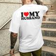 I Love My Husband I Heart My Husbandalentines Day メンズTシャツ バックプリント 彼への贈り物