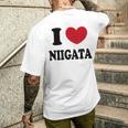 I Love Niigata 新潟大好き メンズTシャツ バックプリント 彼への贈り物