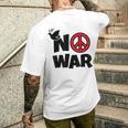 No War 反戦 平和の鳩 メンズTシャツ バックプリント 彼への贈り物