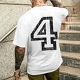 Numéro 4 NoirBlancintage No4 T-shirt imprimé au dos Cadeaux pour lui