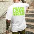 Peace Loveegan クール ベジタリアンとビーガン メンズTシャツ バックプリント 彼への贈り物