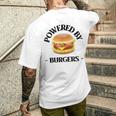 Powered By Burgers ファーストフード愛好家 面白いビーフバーガー メンズTシャツ バックプリント 彼への贈り物