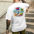 Sint Maarten Flag Pelican Rum Beach Coconut Island Souvenirs Men's Back Print T-Shirt Gifts for Him