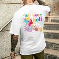 Vibrant Happy Holi メンズTシャツ バックプリント 彼への贈り物