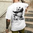 おもしろパンダ 動物 太極拳 格闘技 陰陽バランス メンズTシャツ バックプリント 彼への贈り物