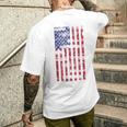 アメリカ国旗 メンズ レディース キッズ アメリカ国旗 愛国的なグランジ メンズTシャツ バックプリント 彼への贈り物
