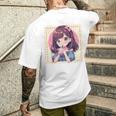 カワイイアニメ ちびガール バブルティー ボバミルク オタク メンズTシャツ バックプリント 彼への贈り物
