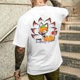 キタキツネ 狐 九尾 メンズTシャツ バックプリント 彼への贈り物