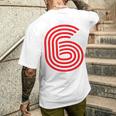 クールなレトロなレタリングジャージ、背番号6 6Eis メンズTシャツ バックプリント 彼への贈り物