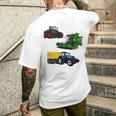 トラクター トラクター コンバインハーベスター 農家 農業 メンズTシャツ バックプリント 彼への贈り物