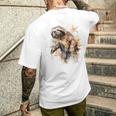 ナマケモノのアートワーク 動物ナマケモノ メンズTシャツ バックプリント 彼への贈り物