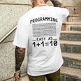 バイナリコーディングプログラミング 1110 バイナリコード メンズTシャツ バックプリント 彼への贈り物