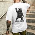 パパベア グリズリーベア ロックジェスチャー クールなパパ グリズリーベア メンズTシャツ バックプリント 彼への贈り物