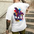 ピアノ ティー 楽器 ピアノ 長袖tシャツ メンズTシャツ バックプリント 彼への贈り物
