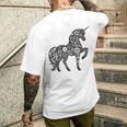 ファンタジーレインボーユニコーンホースファンunicornloverユニコーン メンズTシャツ バックプリント 彼への贈り物