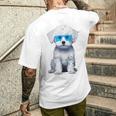 プードル 犬 幾何学的 キュート サングラス アニマル アート プードル メンズTシャツ バックプリント 彼への贈り物
