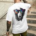 ボルゾイ 犬 モチーフ ペット イラスト サングラス ボルゾイ メンズTシャツ バックプリント 彼への贈り物