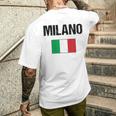 ミラノ イタリア ミラノ イタリー 旗 イタリアン メンズTシャツ バックプリント 彼への贈り物