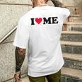レッドハートデザイン I Love Me メンズTシャツ バックプリント 彼への贈り物