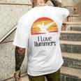 レトロ ヴィンテージ サンセット 2024 I Love Hummers コリブリ ハチドリ メンズTシャツ バックプリント 彼への贈り物