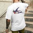 レトロ レディース ヴィンテージ メンズ ツバメ タトゥー デザイン メンズTシャツ バックプリント 彼への贈り物