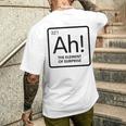 周期表 Ah 驚き元素 化学 科学 駄洒落。 メンズTシャツ バックプリント 彼への贈り物