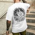 天の陰陽狐 太陽と月 ボーホーウッドランドアート メンズTシャツ バックプリント 彼への贈り物