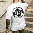 数字 14 Fourn サッカーボール Futbol メンズTシャツ バックプリント 彼への贈り物