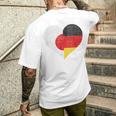日本 ドイツ 国旗 ハート サッカー メンズTシャツ バックプリント 彼への贈り物