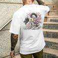 日本 浮世絵 観音菩薩 竜 桜 波 バックプリント 長袖tシャツ メンズTシャツ バックプリント 彼への贈り物