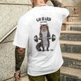 筋トレ ジム やる気がないなら家に帰れ トラ猫 ねこ メンズTシャツ バックプリント 彼への贈り物