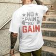 裏面にプリント No Pain No Gainign No Pain No Gain Meme メンズTシャツ バックプリント 彼への贈り物