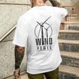 風力発電 風力エネルギー グリーン再生可能タービン 風車 メンズTシャツ バックプリント 彼への贈り物