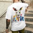 鮮やかなカンガルー、ネクタイ付き。 メンズTシャツ バックプリント 彼への贈り物